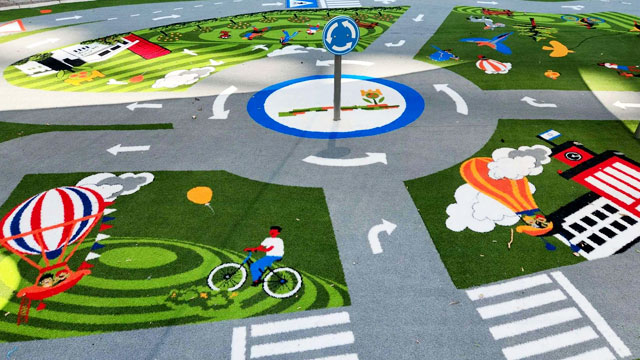 aménagement ludique en gazon synthétique sur mesure